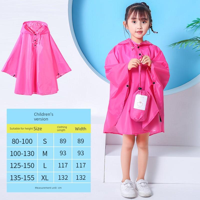 Children's Cloak Plus Size Raincoat Can Be Backpack Boy Girl Baby Fashion Cute Student Children Playing with Water Poncho