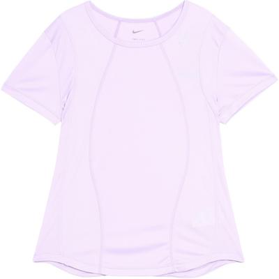 Camiseta Feminina Manga Curta Gola Redonda Sólida Casual para Corrida Dri-FIT Secagem Rápida Respirável Lilás-Púrpura FN2519-512