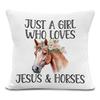 1pc Christian Horse Throw Pillow Covers, Horse Gifts for Women, Just a Girl Who L