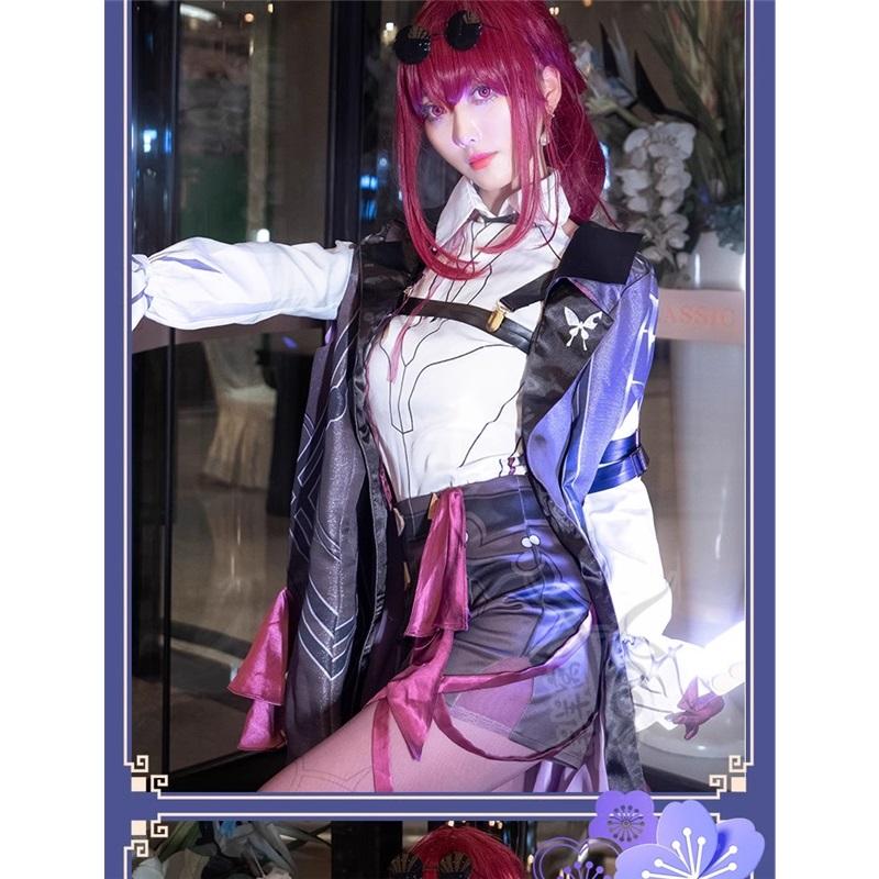 Honkai Star Rail Cosplay Kostüm Honkai Kafka Cosplay Kostüm Helloween Party Anzug mit Perücke Kafka Outfit Uniform