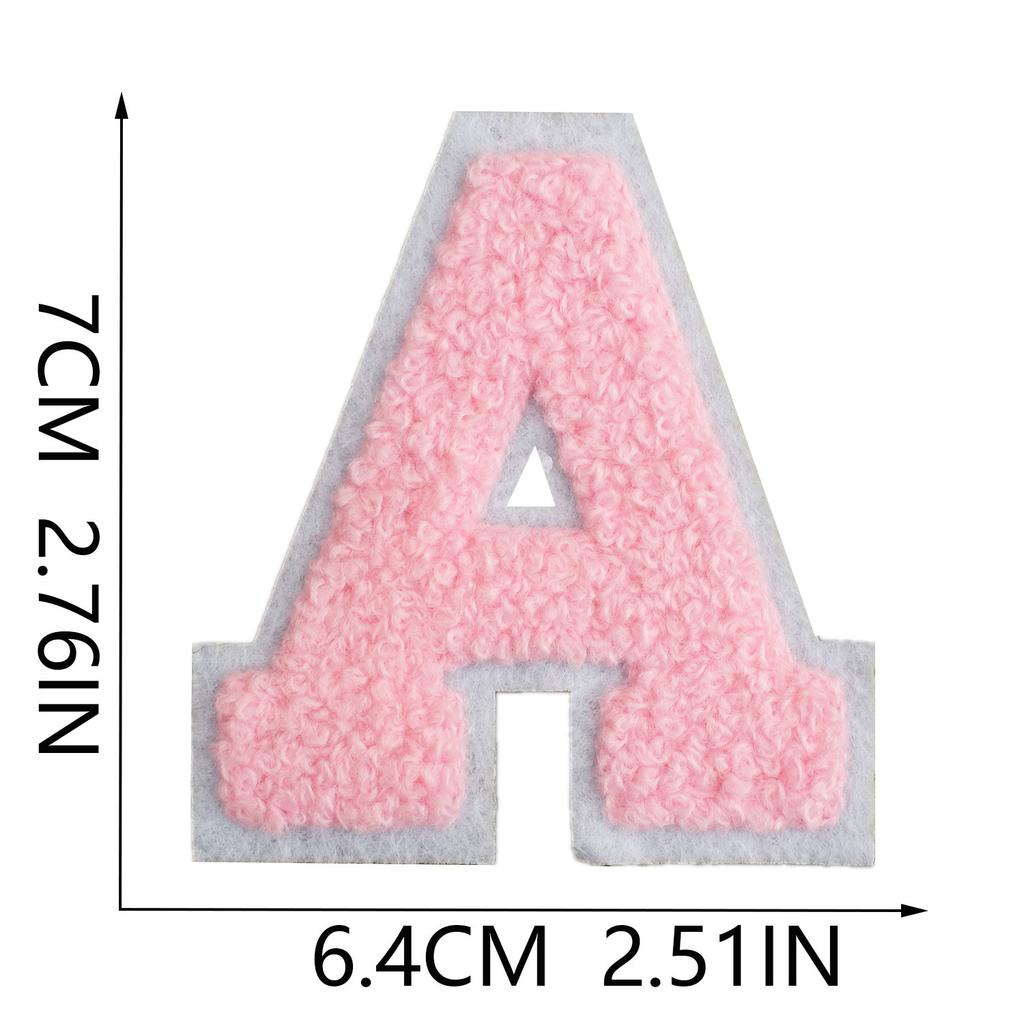 7Cm White Background Pink Character Embroidery Cloth Sticker English Towel Embroidery Letter Computer Embroidery Chapter Boy Embroidery Post