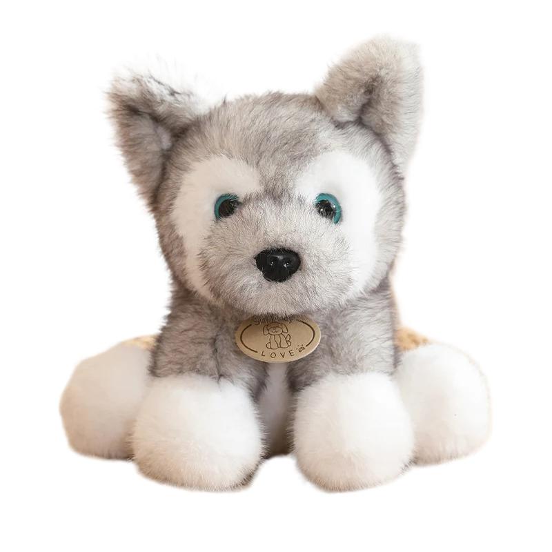 22CM Kawaii Çizgi Film Simülasyonu Anime Husky Peluş Küçük Süt Köpeği Hayvan Peluş Oyuncak Çocuklar İçin Alman Kurdu Köpek El Yapımı Bebek