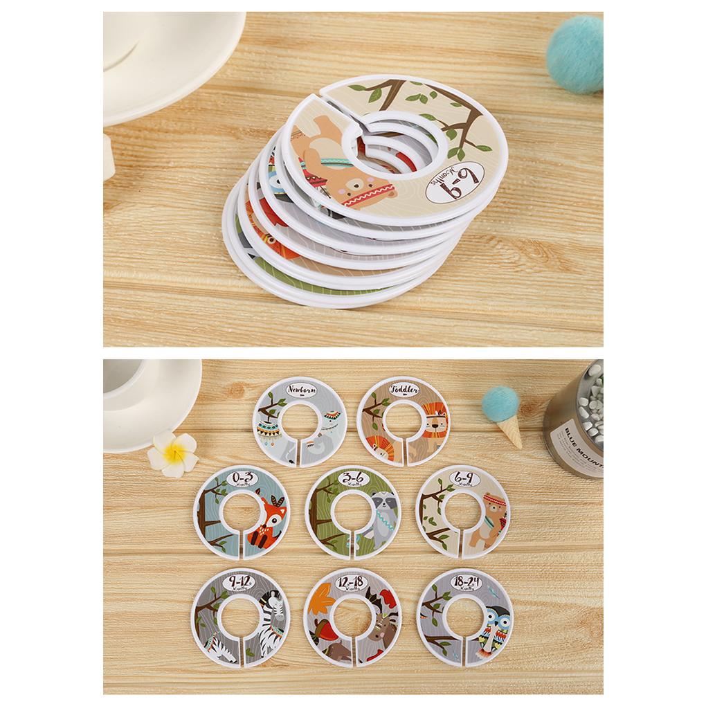 8 Pieces Wardrobe Clothes Dividers Portable Closet Hanging Size Buckles Hanger Separation Circle Bedroom Shopping Mall