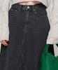 Road Road Maxi Denim Lange Rok (Zwart)
