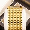 YaLaLuSi Brand Best New Women's Watch Square Gold Case Silver Dial Crystal Diamonds Luxury Ion Plating Gift Set