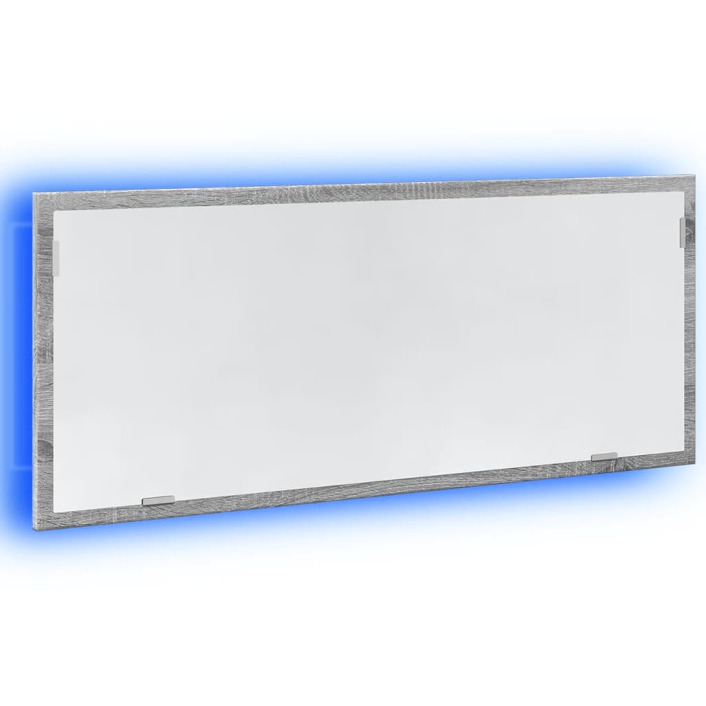 Vidaxl LED Bathroom Mirror Cabinet, Sonoma Oak Grey, 100X8.5X37 Cm