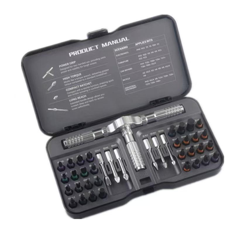 42-in-1 Multifunctional Ratchet Screwdriver Set with S2 Steel High Hardness and Magnetic Tips
