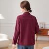 Elderly Women's Spring Plaid Cardigan Shirt