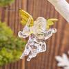 Christmas Angel Ornaments 4Pcs Winged Hanging Ornaments, Clear Figurines, Indoor Holiday Accents Tree Decor, Seasonal Home Party Supplies Transparent