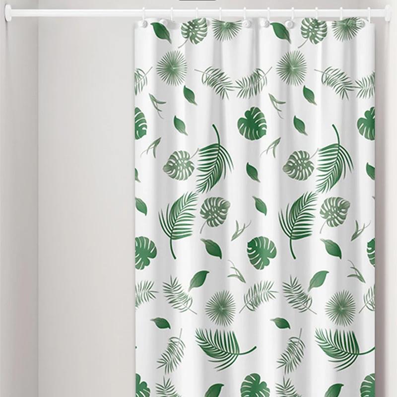 1Pc Shower Curtain Waterproof PEVA DIY With Hooks Thickening Bathroom Decor 180*180CM