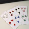 Lucky Four-Leaf Clover Stud Earrings & Necklace Set - Versatile & Stylish.