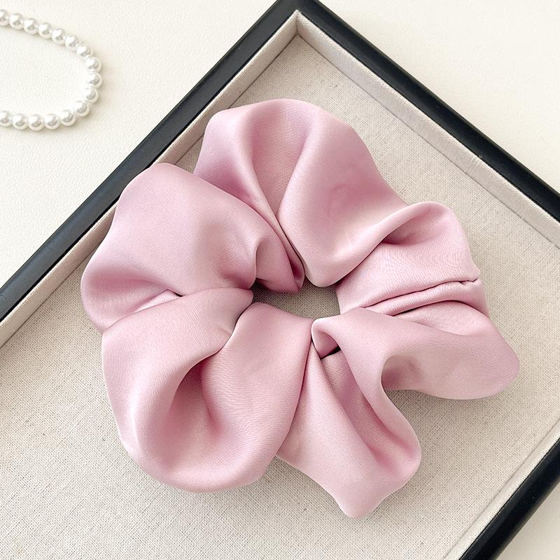Korean Satin Scrunchie: French Retro Solid Color 15CM Classic Imitation Silk Hair Accessory