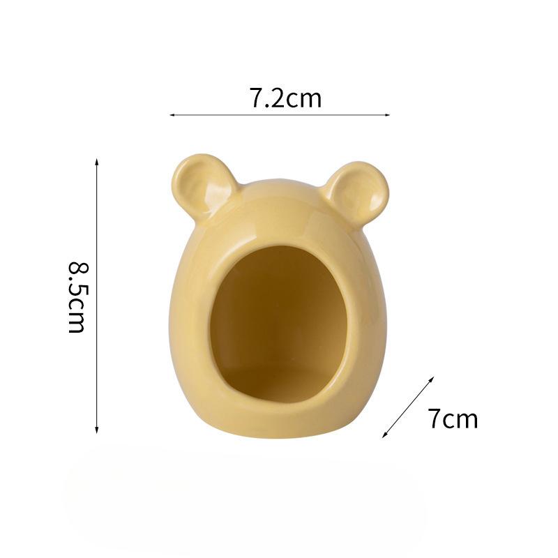 

Hamster Nest Ceramic Nest Golden Thread Bear ShelterSmall HouseSummer Cooling House Hamster Landscaping Small жовтий
