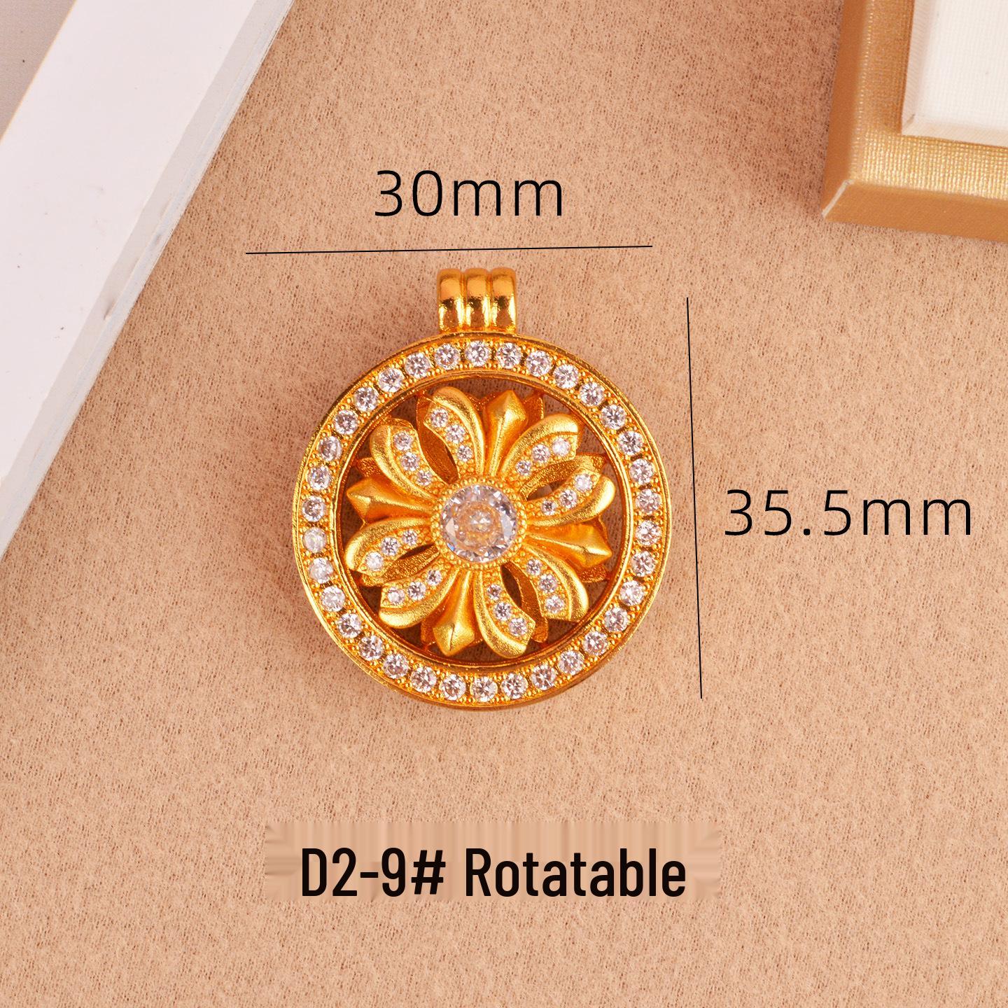Gold Iris Flower Compass Rotatable Pendant Necklace: Women s Light Luxury Jewelry