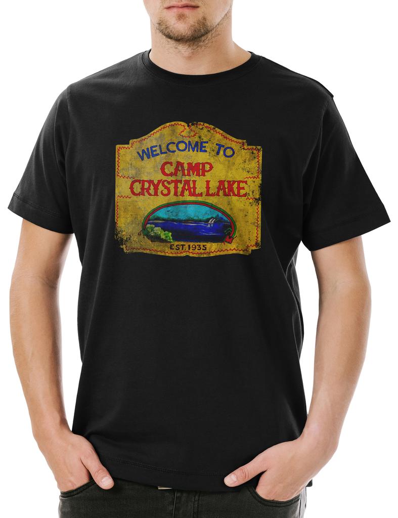 Camp Crystal Lake Vintage Sign Men's T-Shirt Mens Womens Tees Top Friday The Friday 13th The 13