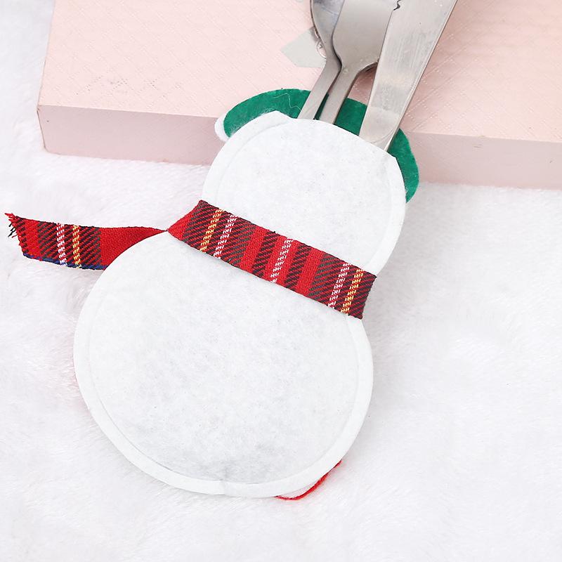 Festive Snowman Cutlery Holder - Creative Christmas Table Set