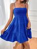 2025 Summer European and American Women's One-Shoulder Thin Strap Textured Dress