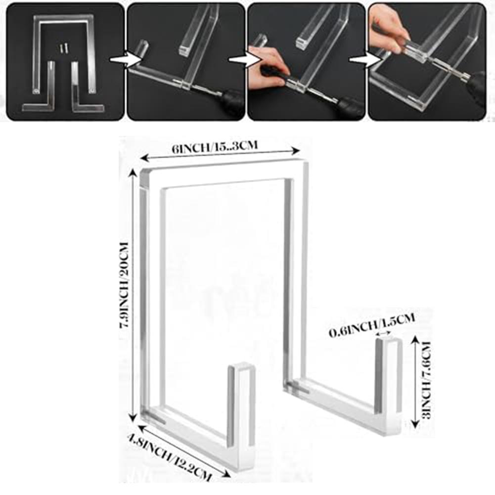 Pack of 2 Acrylic Display Stands for Plates and For Art with Clear Construction Easy Assembly and Modern Minimalist Appearance