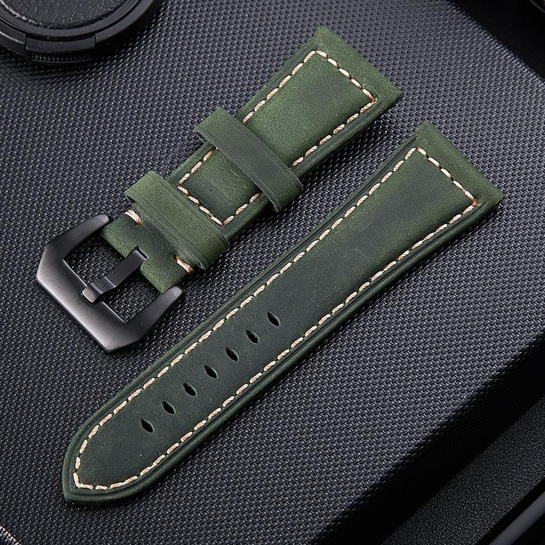 20 22 24 26mm Watch Accessory Suitable for Samsung Leather Watchband Sports Men Hand Made Watch Band