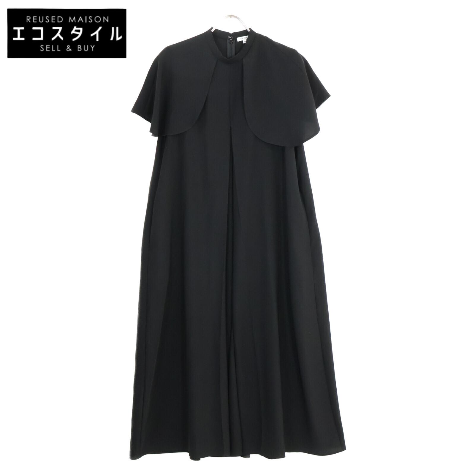 

ENFOLD [Excellent Condition/24 Stainless Steel] 300HS733-1480 CAPE WAVE DRESS dress 38 blackUsed