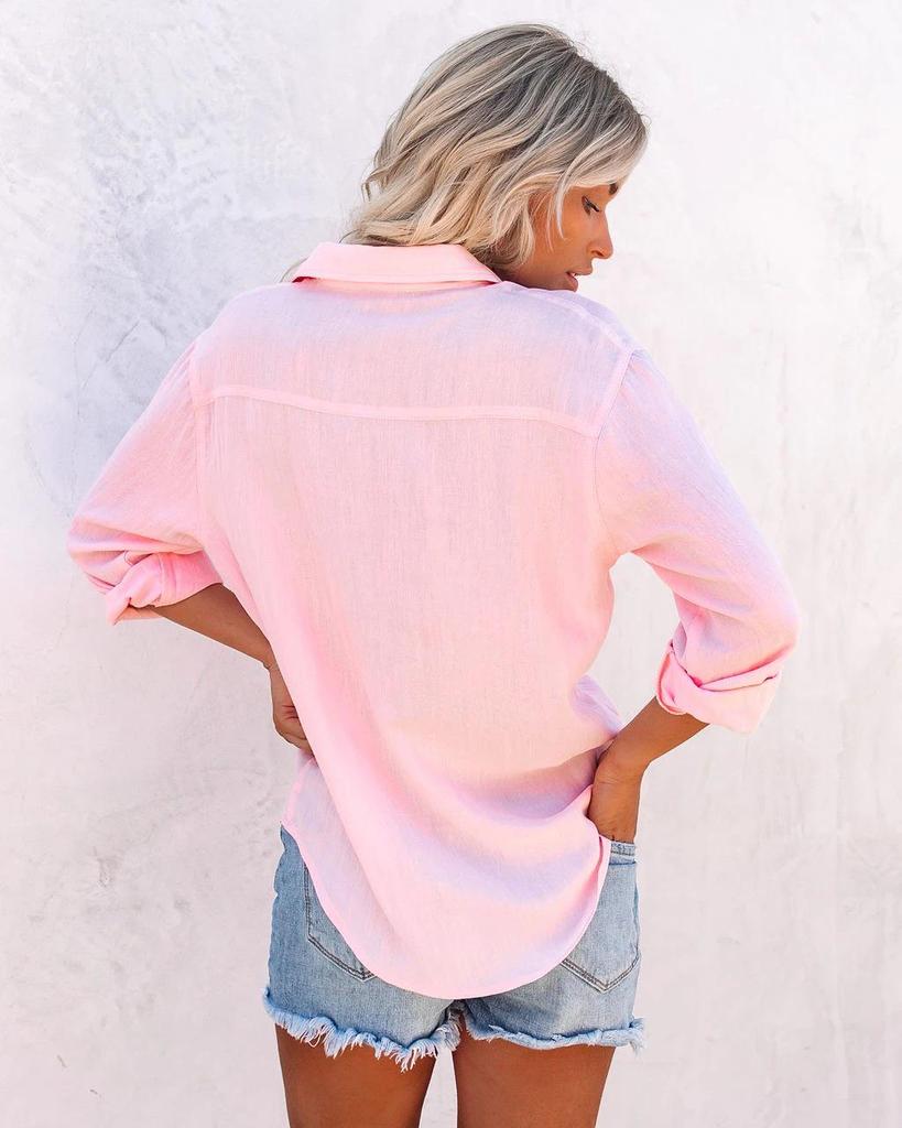 European and American Women's Long Sleeve Casual Lapel Shirt - Autumn/Winter 2020 Collection (Model: MC1033)