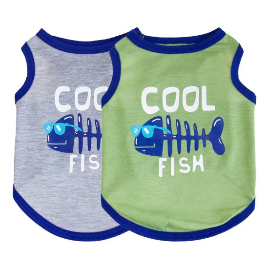 Kamizelka dla zwierząt Bezrękawnik z nadrukiem w litery Pies Lato Bez rękawów Okrągły Letni odkryty dekolt Dwunożne ubranka dla zwierząt domowych dla małych psów