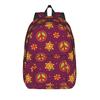 Batoh Peace Foral Love Pattern pro muže ženy Cool Středoškolský Pracovní Daypack Etnický Plátěné tašky na notebooky Počítač Sportovní