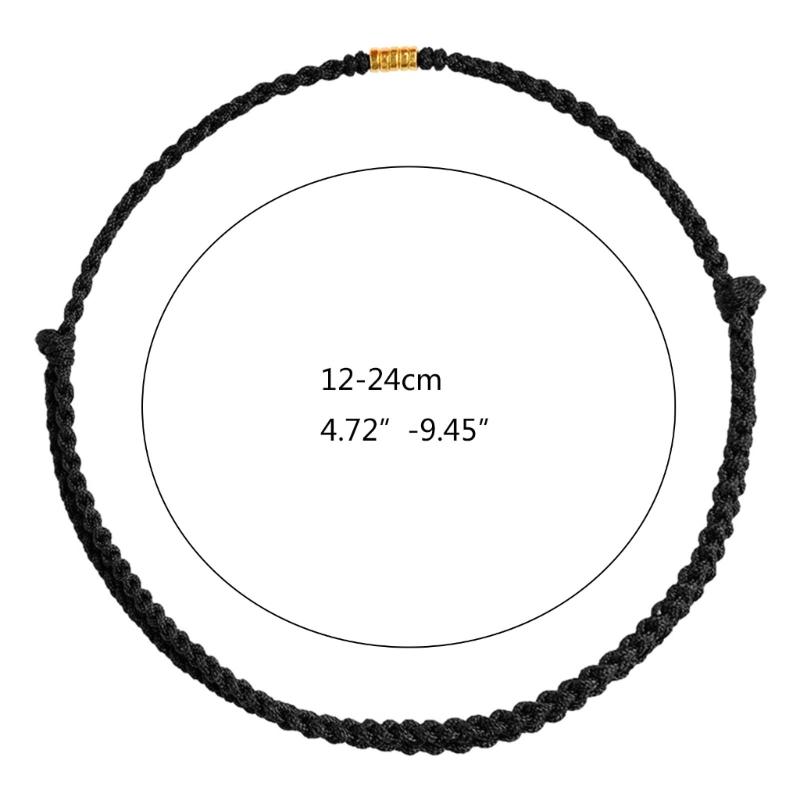 Handcraft Lucky Red Rope Bracelet with Gold Beads Adjustable Length Handchain Bracelets for Women Wrist Wrap Bracelets