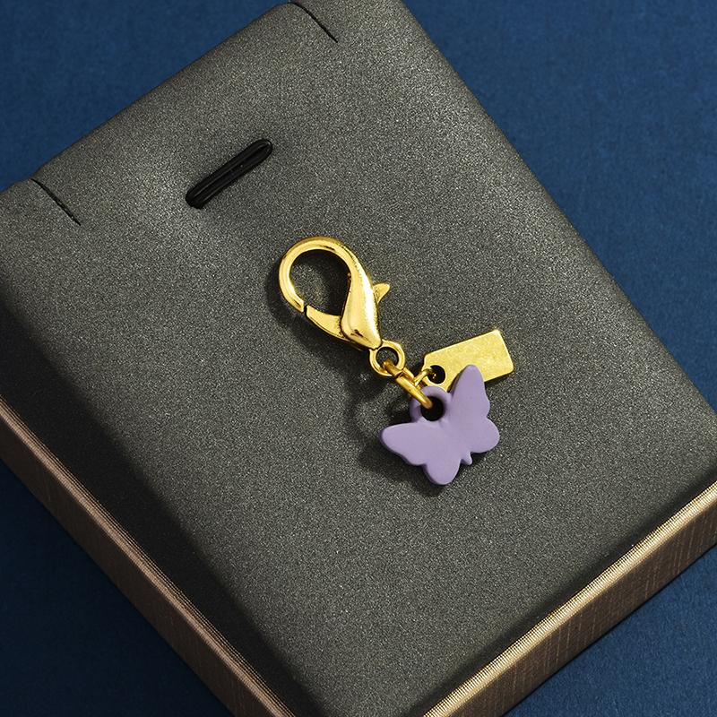Exquisite Cherry Butterfly Keychains For Women Bag Pendant Car Keyring Creative  Backpack Decoration Accessories Gifts