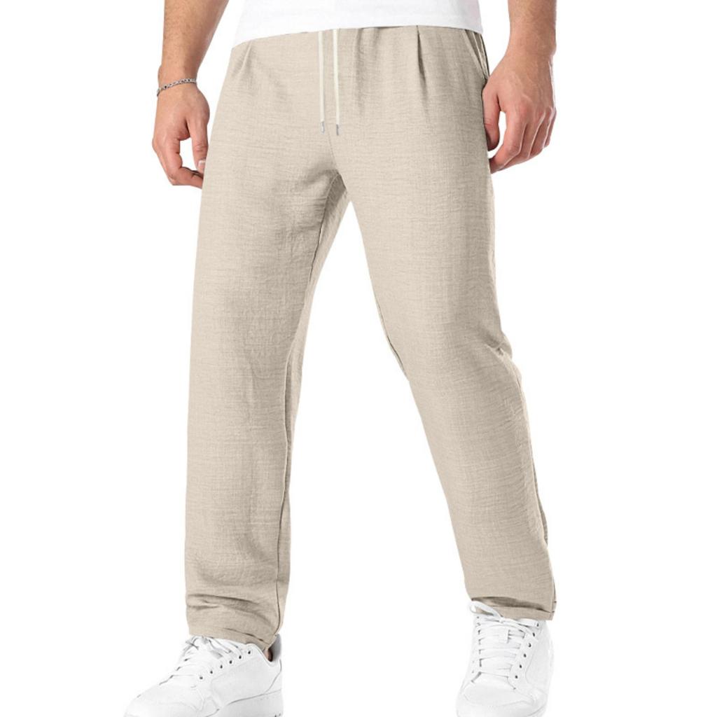 Men's Loose Fit Lounge Pants with Drawstring Waist Breathable Straight Leg Casual Sports Trousers for Home and Outdoor Wear