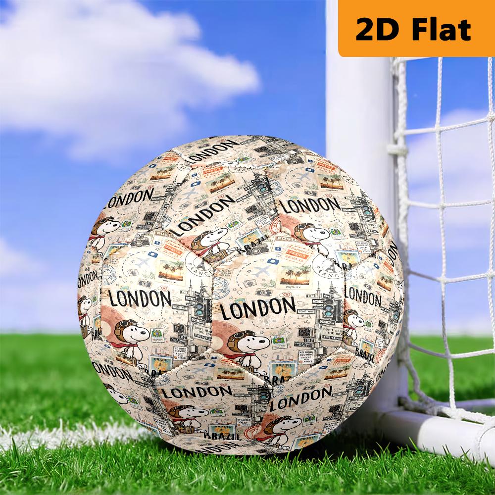 Travel Postcard Collage London Brazil Paris Football Suitable For Both Training And Competition No 5 Football Outdoor Sports Very Elastic