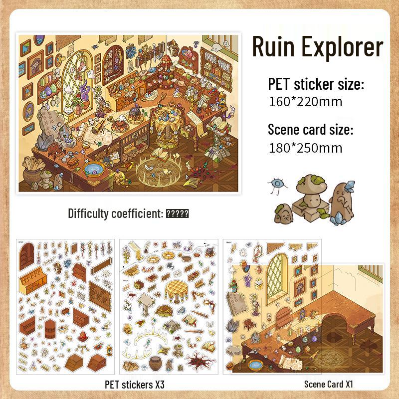Infeel.Me My Little House 3D Scenery Stickers - Miniature Two-Layer Quiet Book Series