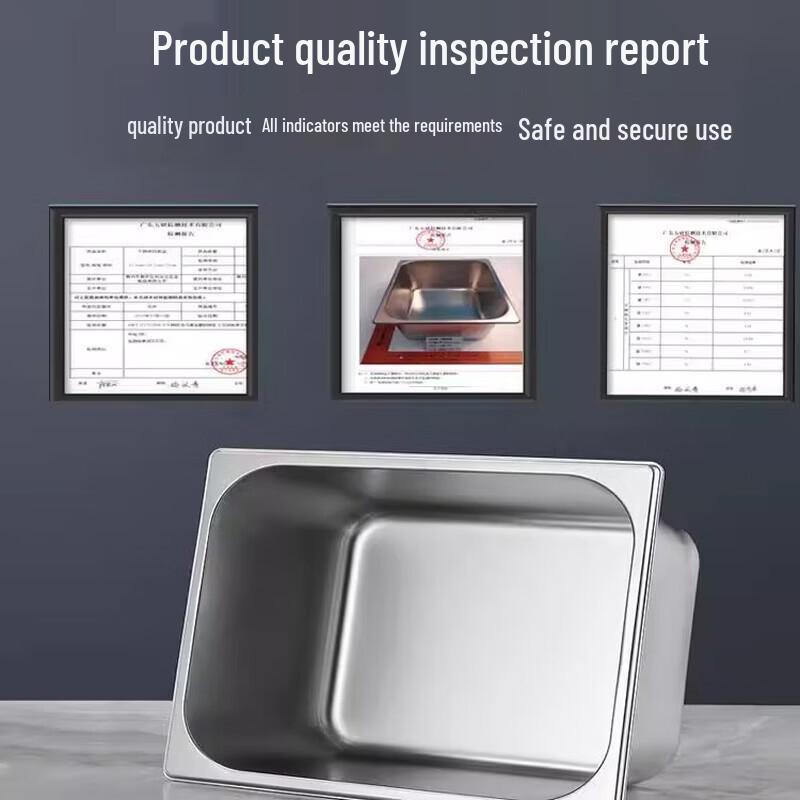 Stainless Steel Rectangular Food Pan with Lid