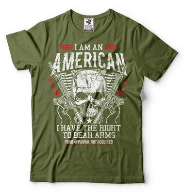 I Am An American Shirt 2nd Amendment USA Patriotic Tee Pro Gun Shirt Rifle Tees