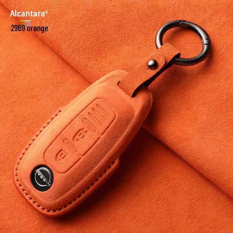 Nissan Teana/X-Trail/Qashqai/Tiida Key Case: Suede, Full Coverage, Tanlu Buckle