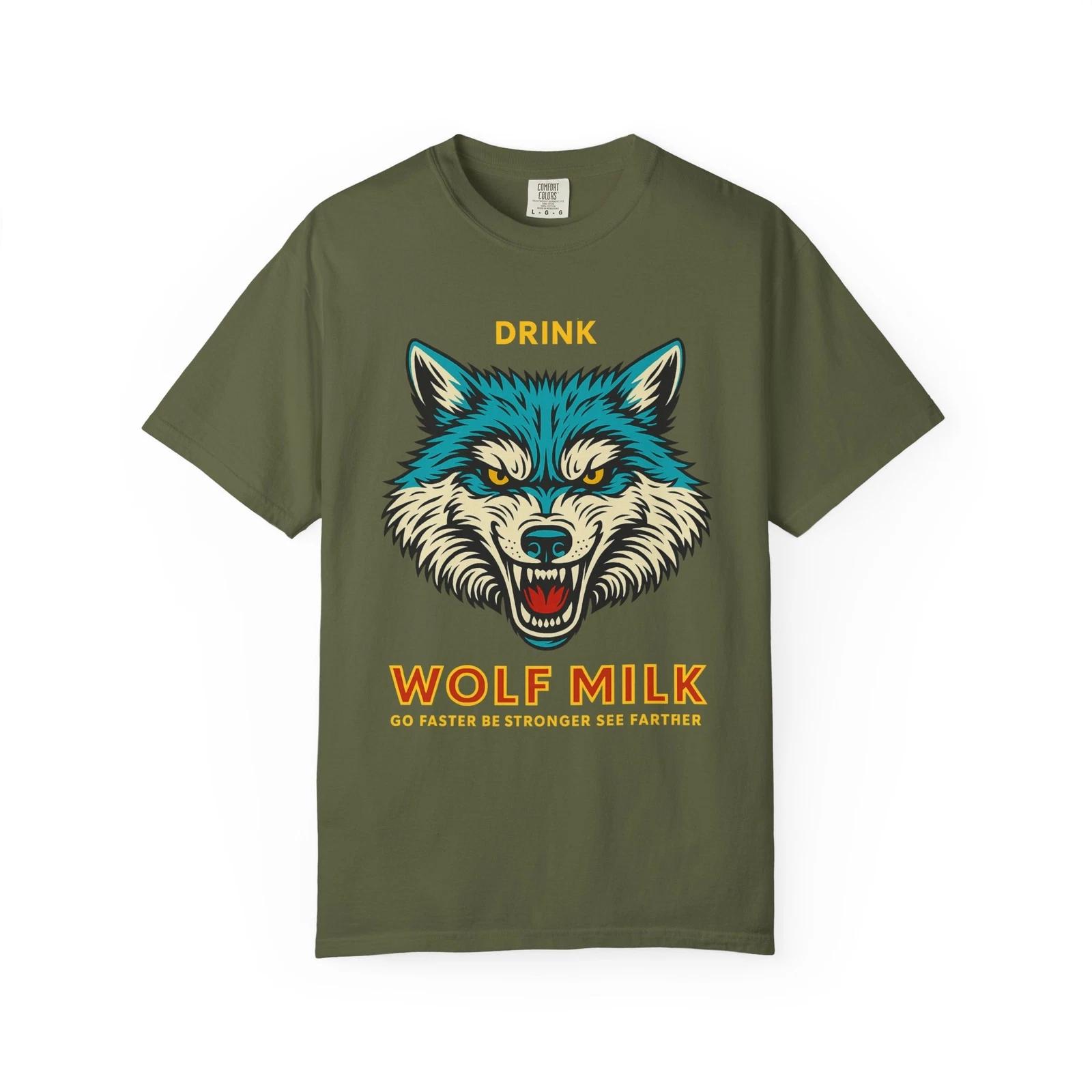 

Drink Wolf s Milk Tee Shirt Go Faster Be Stronger T shirt Animal Shirt Lone Wolf M