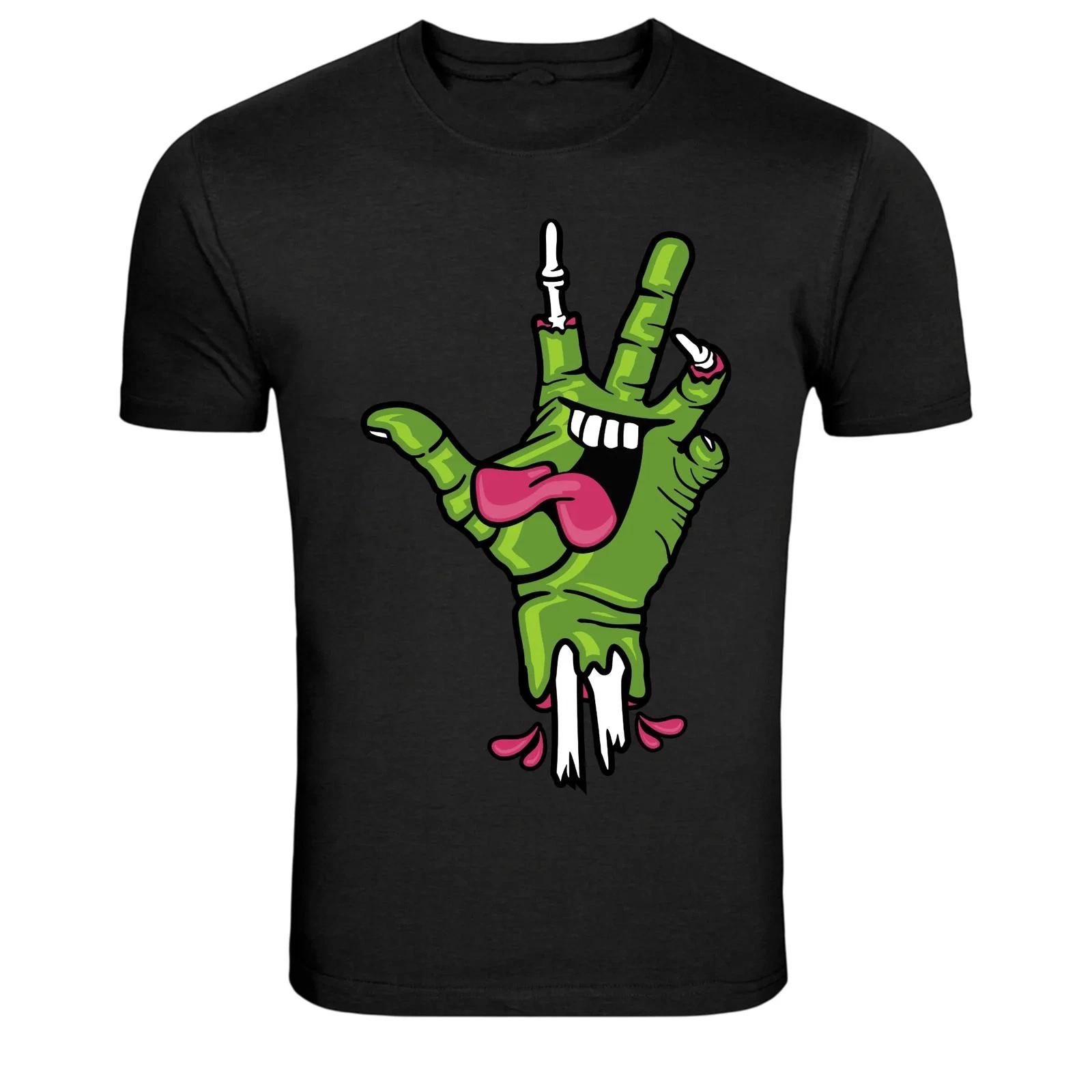 Zombie Rock Hand Sign Undead Monster Graphic T-Shirt S