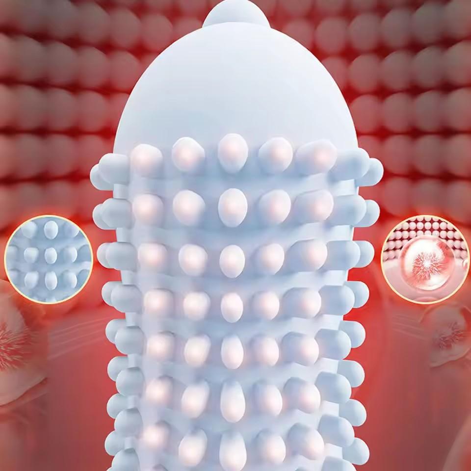 10pcs Delay Ejaculation Spiked Condoms Sex Toys For Men 18+ Big Dotted Wolf-tooth Penis Sleeve G Spot Stimulation Adults Sexshop