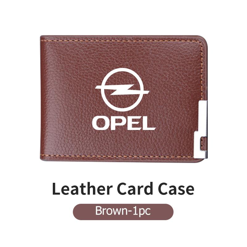Fashion PU Litchee Pattern Car Men Coin Purse Wallet Card Holder For Opel Insignia Corsa Zafira Mokka Grandland Antara Ampera