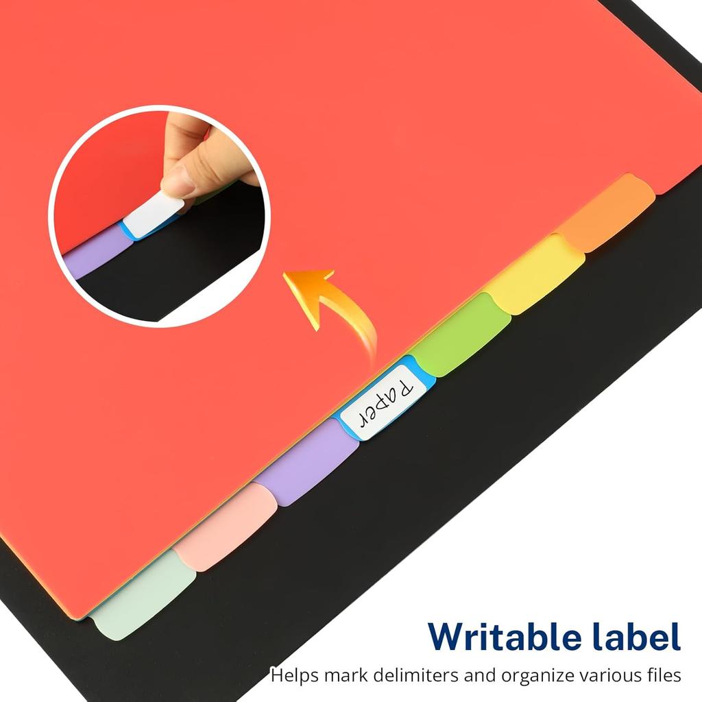 Binder Dividers with Tabs, 16Pcs/2 Set 3 Ring Binder Dividers, 3 Hole Punched Dividers Index Write On Tab Dividers Colored Letter Size for School