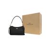 Coach Clara 26 Metallic Logo Signature Charm Solid Zipper Closure Leather Tote Crossbody Shoulder Bag Medium Women Bags Black CE584-IMBLK