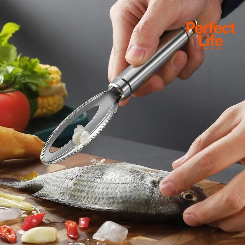 Stainless Fish Scales Removal Grater brush Cleaning Peeler Scraper bone scaler Tongs tweezers tool Fast Cleaner Skin BrushPeeler