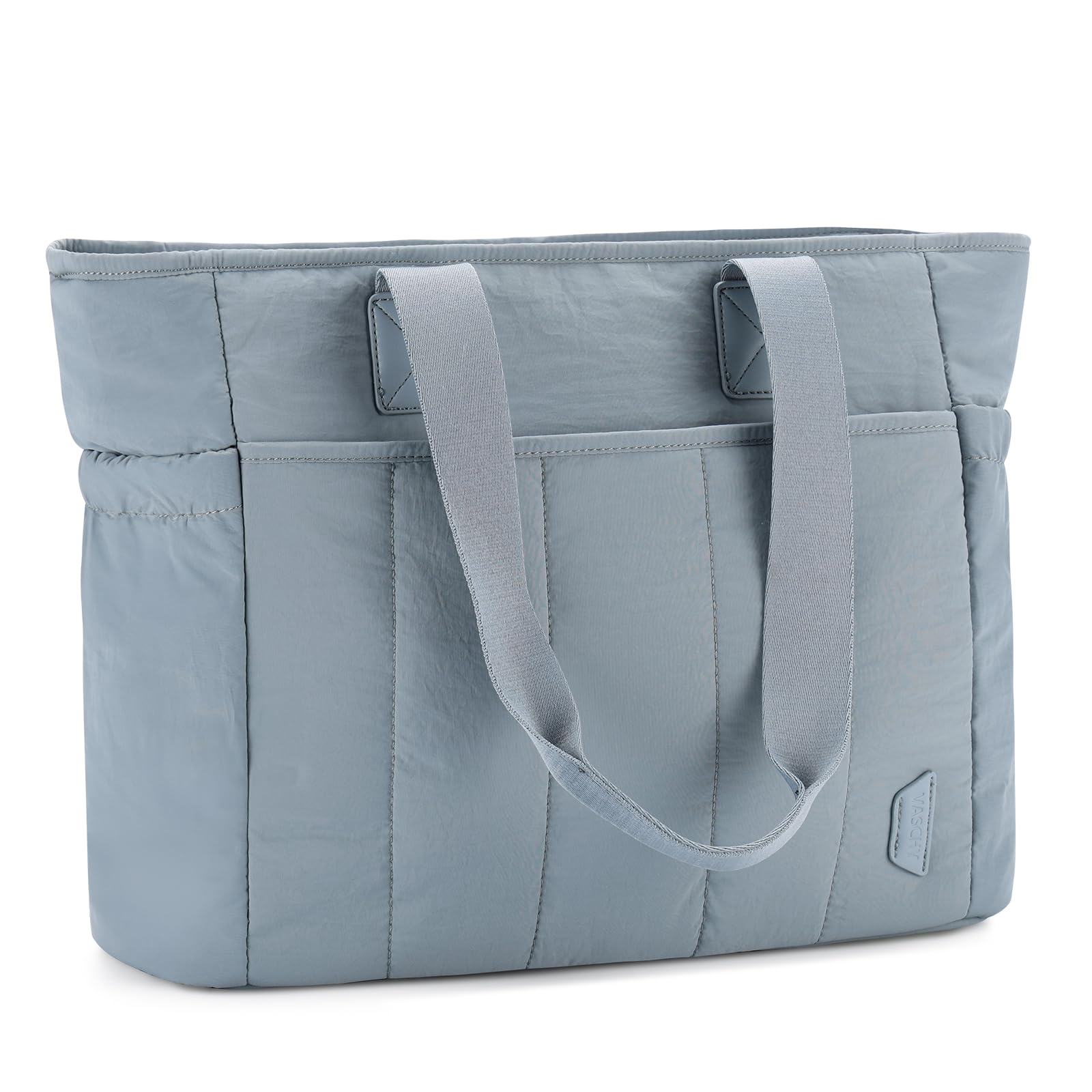 

Tote bag for large shoulder zipper business commuting to going light blue [Vaschy] women, lightweight, capacity, bag, handbag, pocket, bag, mother s світло-синій колір