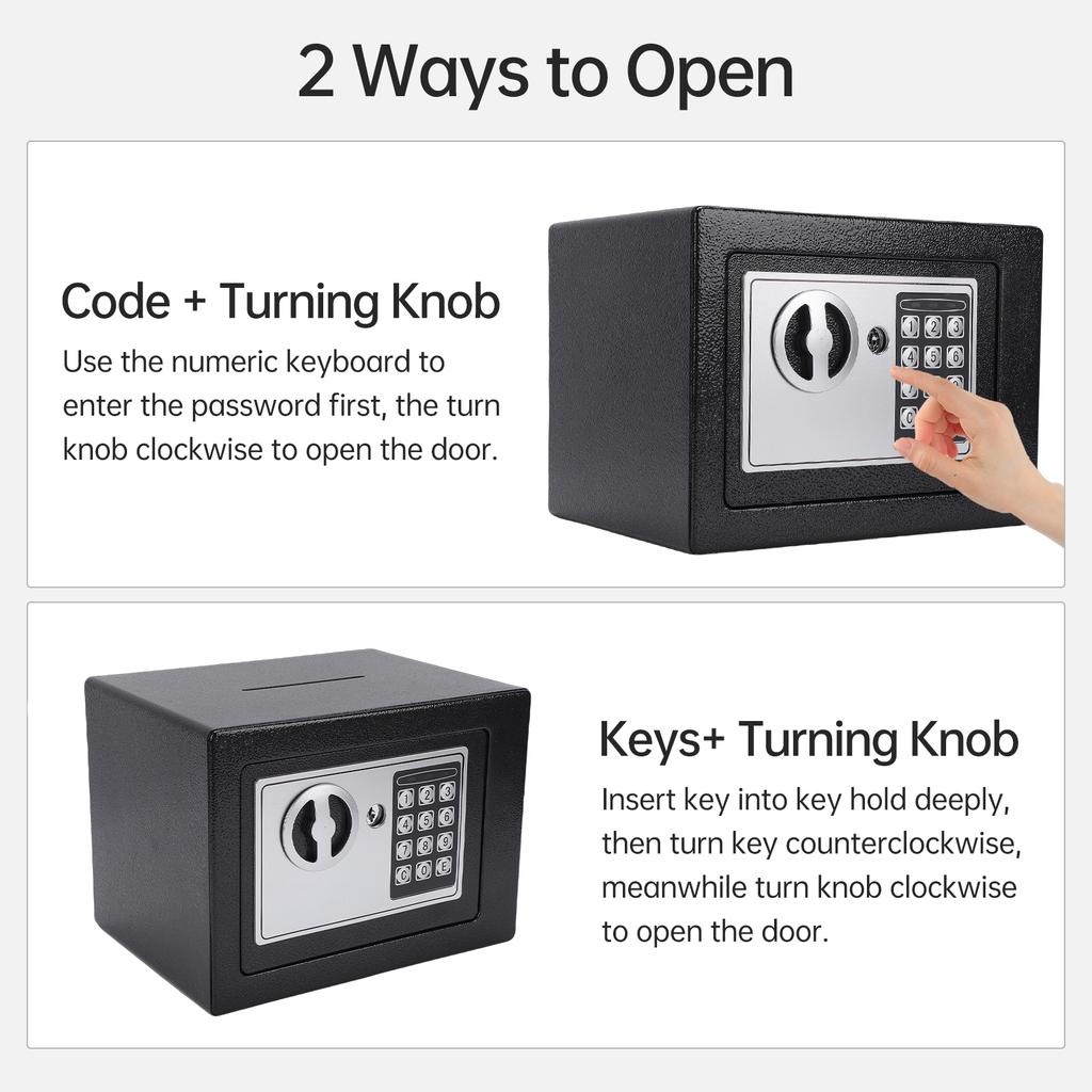 Home Safes Fireproof Waterproof Box + Document Bag with Coin Slot Keypad Digital Home Security for Documents Money Gold