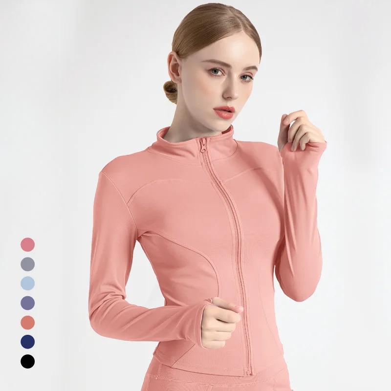 S-3XL Women's Tracksuit Jacket Slim Fit Long Sleeved Fitness Coat Yoga Tops With Thumb Holes Gym Jacket Workout Sweatshirts