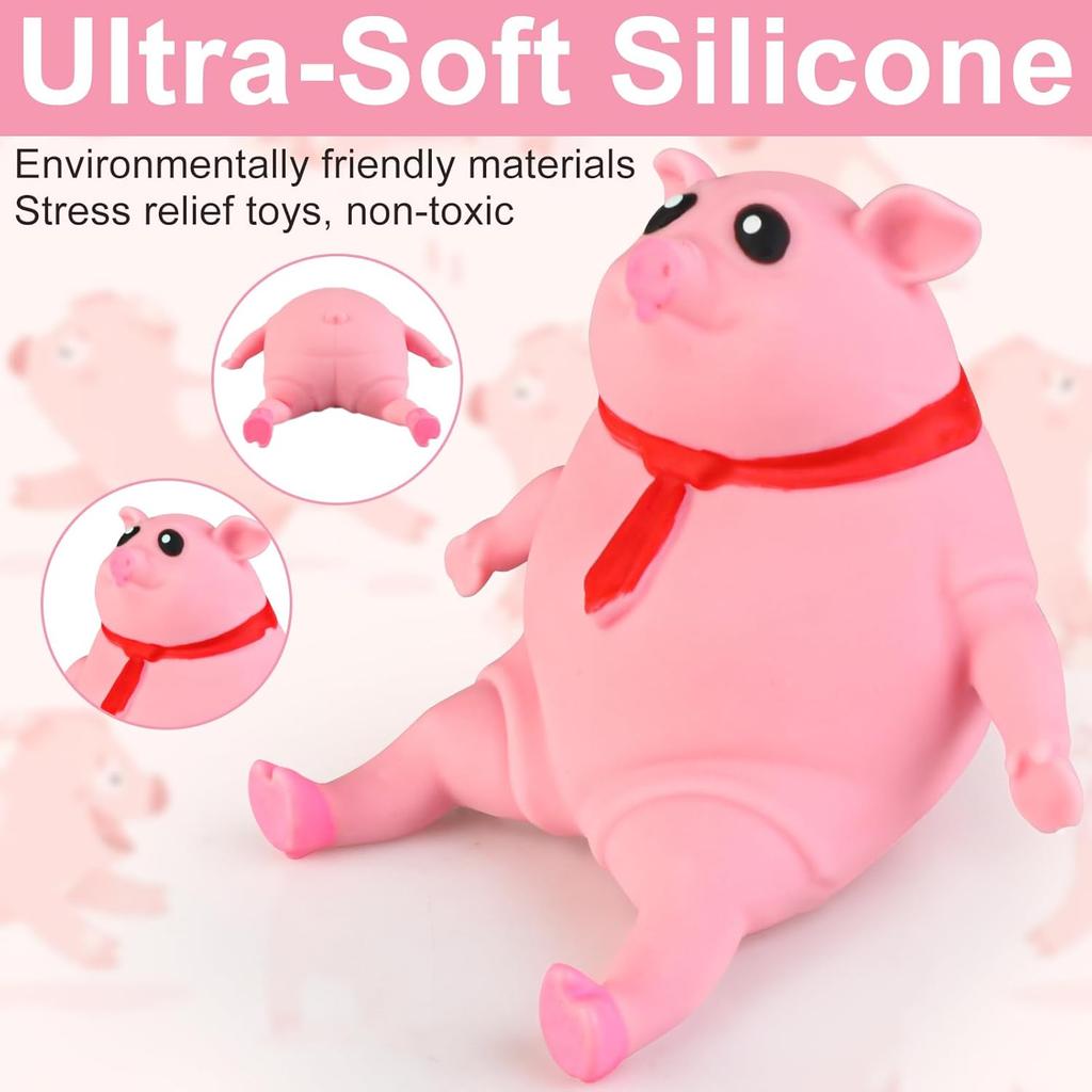 Cute Squishy Pig Stress Relief Pig Squeeze Toys to Anxiety, Funny Stretch Animal Splat Toys for Autism & ADHD Decompression Toy
