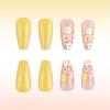 Square French Tips Fake Nail Glues On Nail Stick On Nail Flower Press On Nail Artificial False Nail for Womens Girls