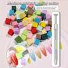 Nail Sponge Metal Grabber with 100 Pcs Mini Replaceable Nail Sponges Blocks for Ombre Nail Art Sponges Nail Art Tools