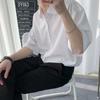 Men's Summer Korean Style Casual Loose Five-Point Sleeve Cardigan Shirt