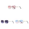 Fashion Metal Frameless Square Sunglasses With Uv400 For Outdoor Activities